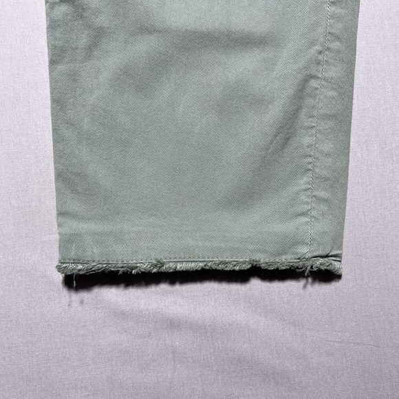 Frank & Eileen Wicklow Pants Womens 10 Green Cropped Raw‎ Hem Chino Made in USA - Picture 3 of 16